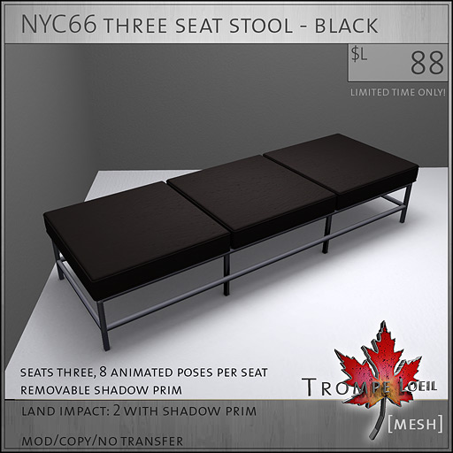 NYC66-three-seat-stool-black-L88