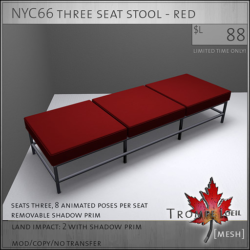 NYC66-three-seat-stool-red-L88