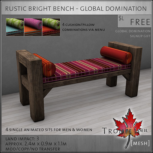 Trompe-Loeil---Rustic-Bright-Bench---Global-Domination-Signup-Gift