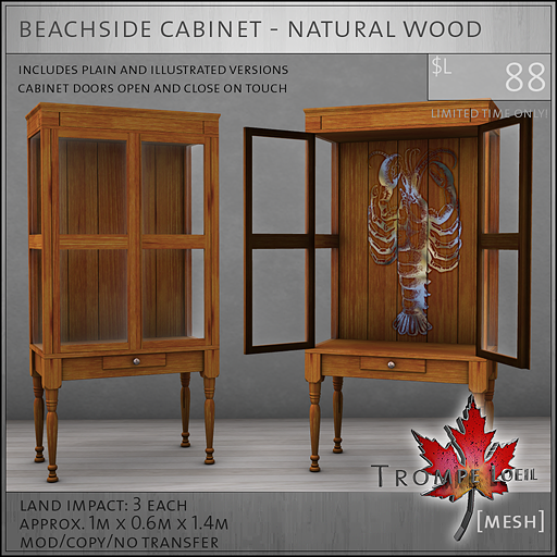 beachside cabinet natural wood L88