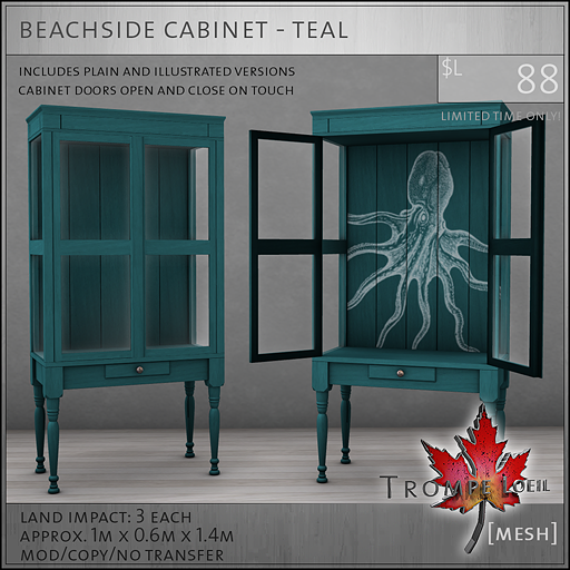 beachside cabinet teal L88