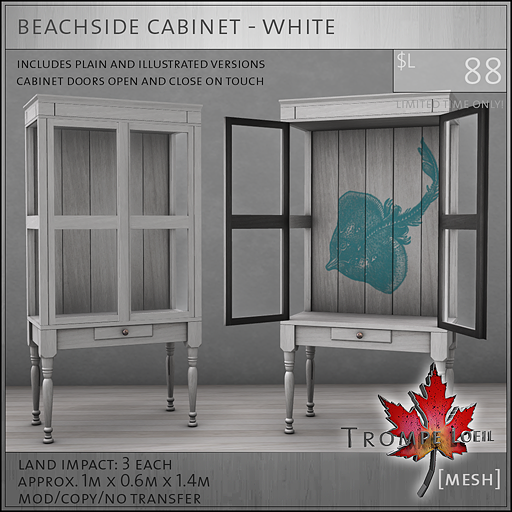 beachside cabinet white L88