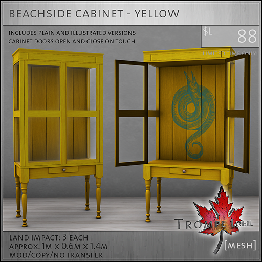 beachside cabinet yellow L88