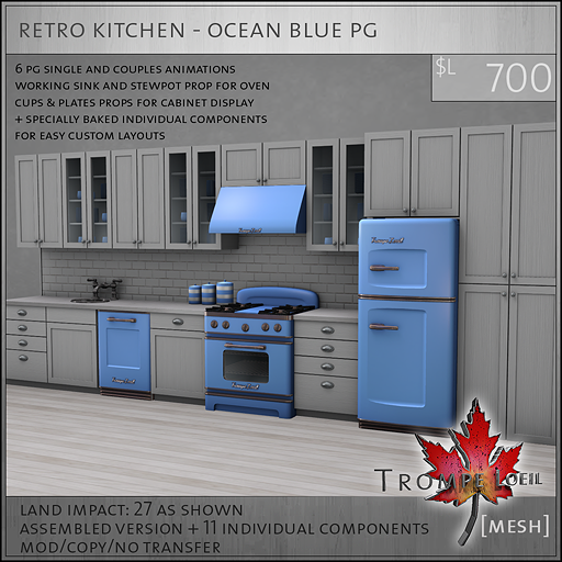 retro kitchen ocean blue PG L700