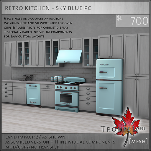 retro kitchen sky blue PG L700