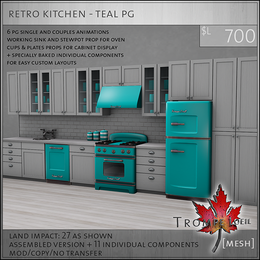 retro kitchen teal PG L700