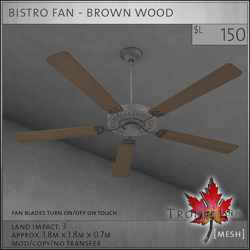 bistro fan brown wood L150
