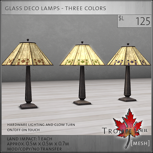 glass deco lamps L125