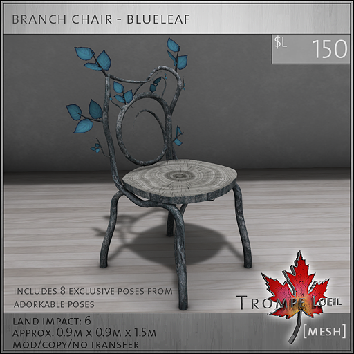 branch chair blueleaf L150
