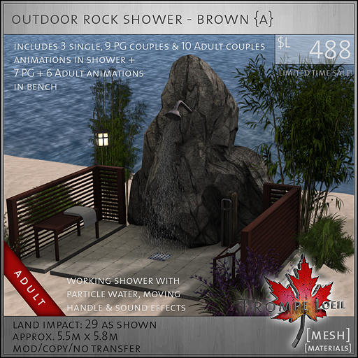 outdoor rock shower brown adult L488
