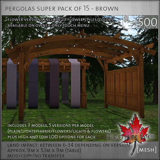 pergolas super pack of 15 brown L500
