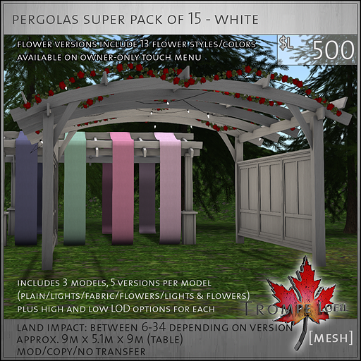 pergolas super pack of 15 white L500