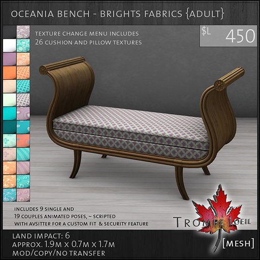 oceania bench brights Adult L450