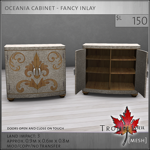 oceania cabinet fancy inlay L150