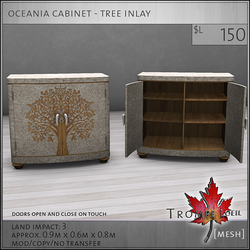 oceania cabinet tree inlay L150