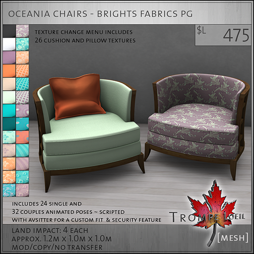 oceania chairs brights PG L475