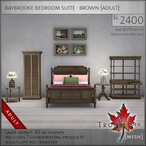 baybrooke bedroom suite brown Adult L2400