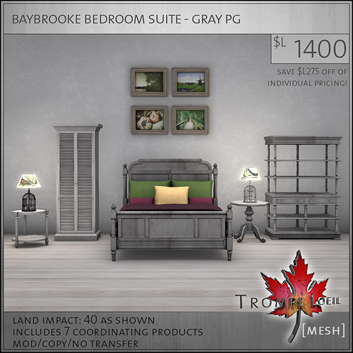 baybrooke bedroom suite gray PG L1400