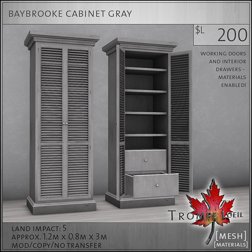 baybrooke cabinet gray L200