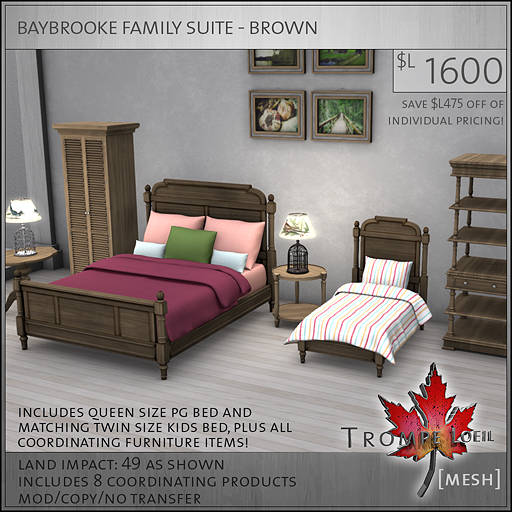 baybrooke family suite brown L1600