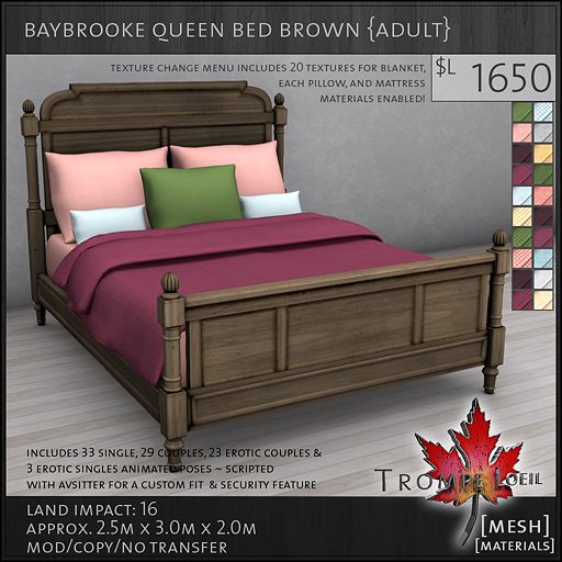 baybrooke queen bed brown adult L1650