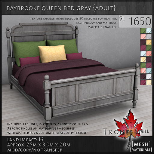 baybrooke queen bed gray adult L1650