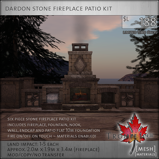 dardon stone fireplace patio kit sales L188