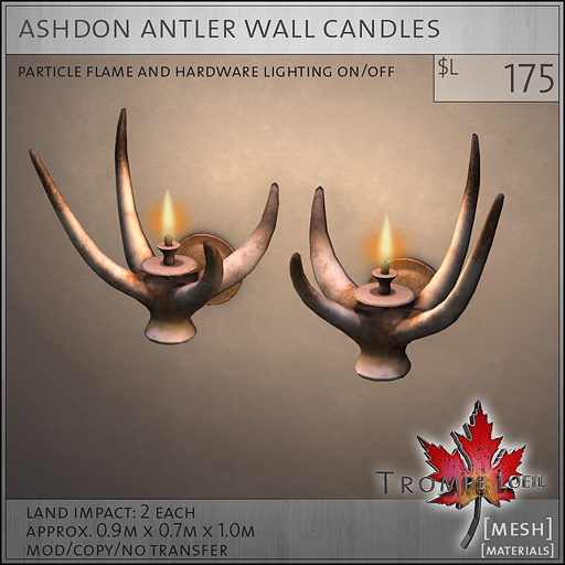 ashdon antler wall candles L175