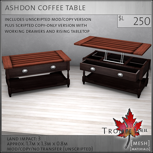 ashdon coffee table L250