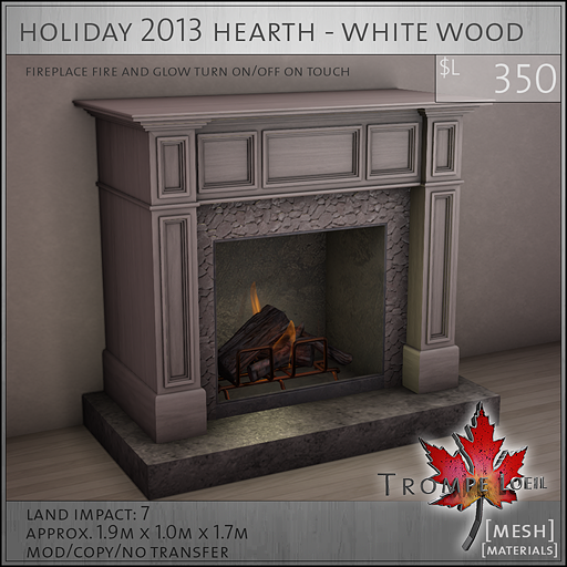 holiday 2013 hearth white wood L350