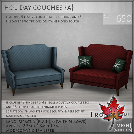 holiday couches Adult L650