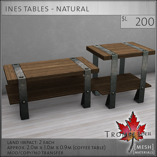 ines tables natural L200
