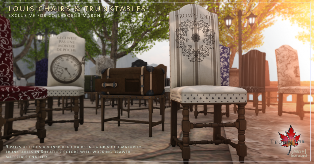 Trompe Loeil - Louis Chairs and Trunktables for Collabor88 March
