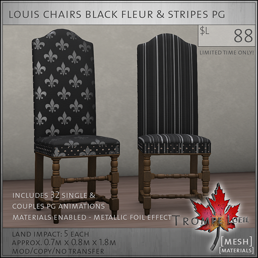 louis chairs black fleur PG L88