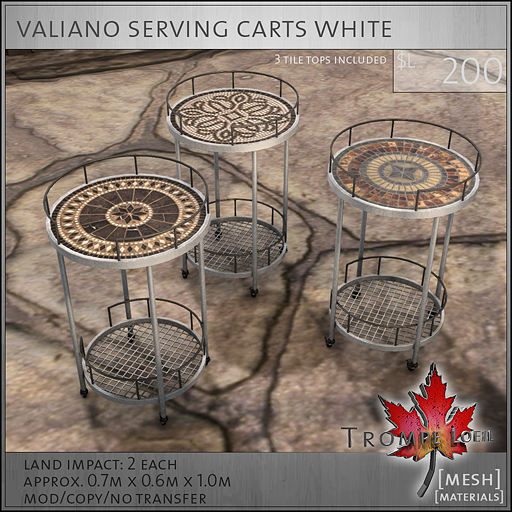 valiano carts white L250