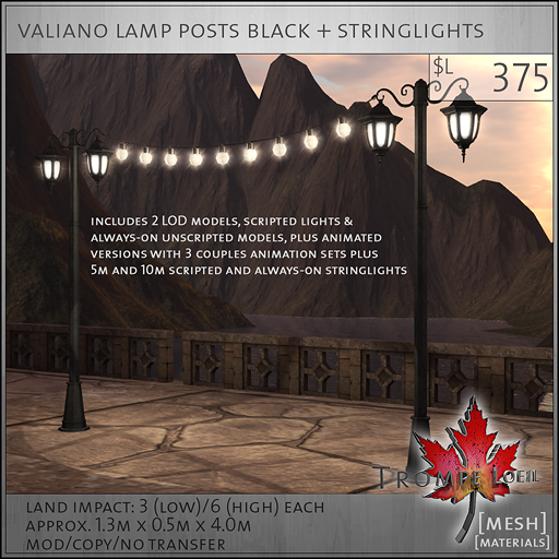 valiano lamp posts black L375