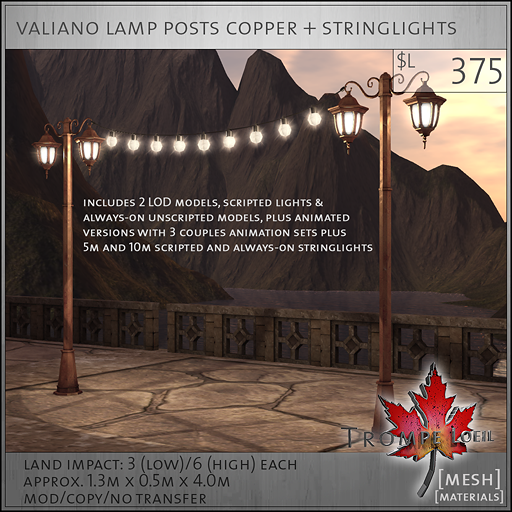 valiano lamp posts copper L375