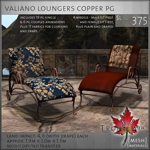 valiano loungers copper PG L375