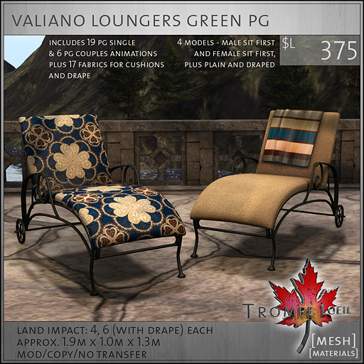 valiano loungers green PG L375