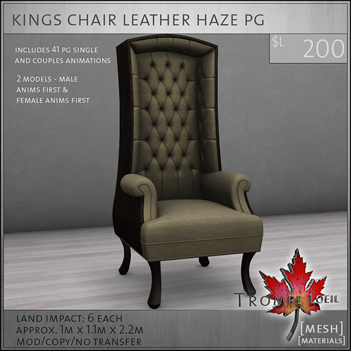 kings chair leather haze PG L200