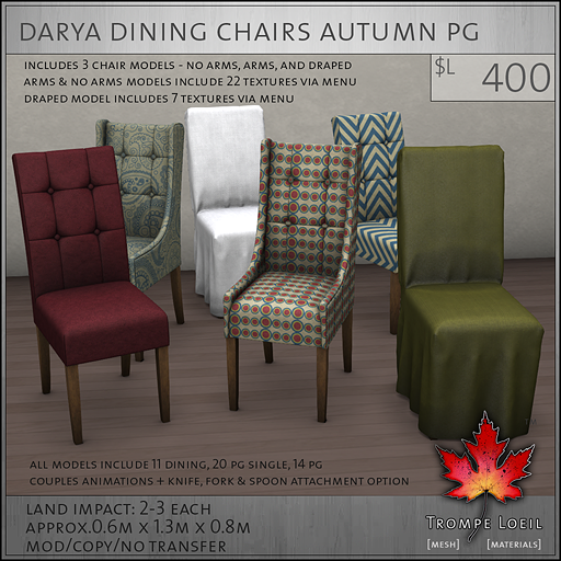 Darya Dining Chairs Autumn PG L400