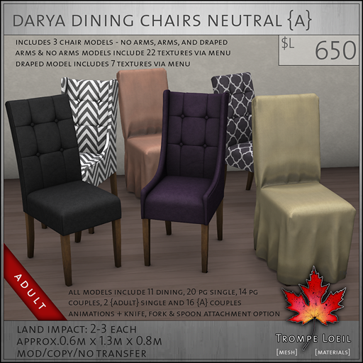 Darya Dining Chairs Neutral A L650