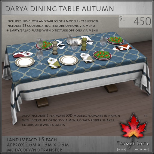 Darya Dining Table Autumn L450