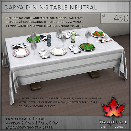 Darya Dining Table Neutral L450