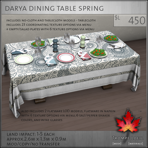 Darya Dining Table Spring L450