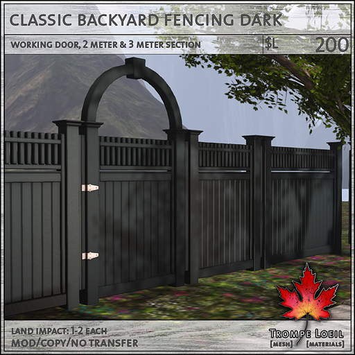 classic backyard fencing dark L200