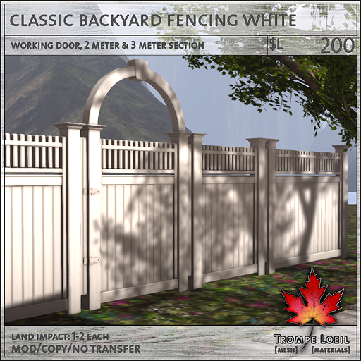 classic backyard fencing white L200