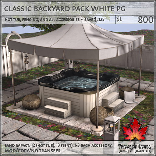 classic backyard pack white PG L800