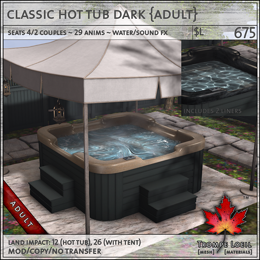 classic hot tub dark Adult L675
