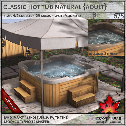 classic hot tub natural Adult L675